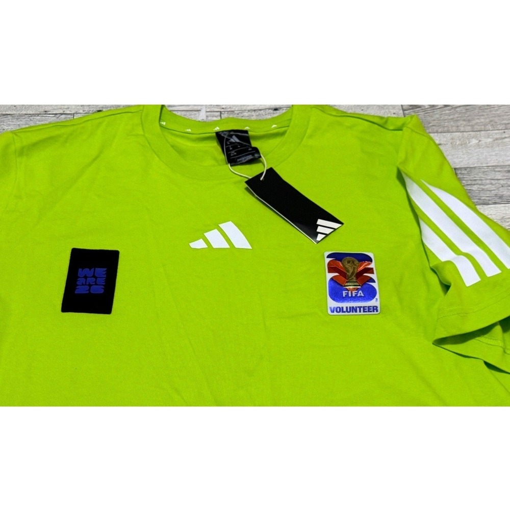 NWT Adidas FIFA World Cup 2026 Volunteer T-Shirt Lime Green Mens XL New